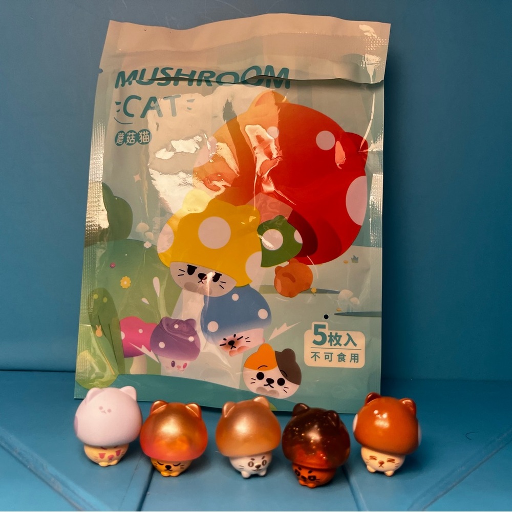 Choco Teddy - Mushroom Cat (Earth Tones) - Lot of 5